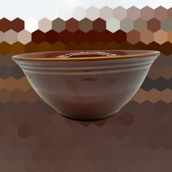 Ragon House Vintage Pottery Stoneware Brown Glaze Bowl ServeWare Collectible 9.5 - Picture 2 of 14